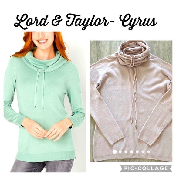 Lord & Taylor Blush funnel neck sweater - Picture 1 of 12